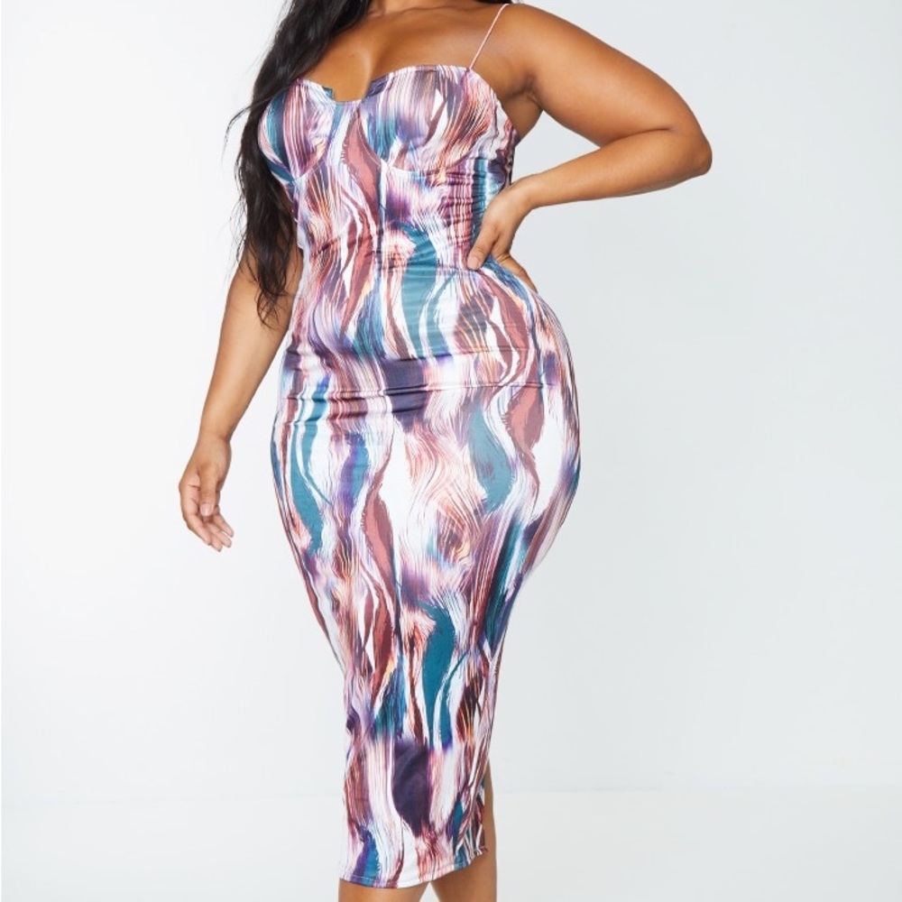 New Never Worn - multi color print dress